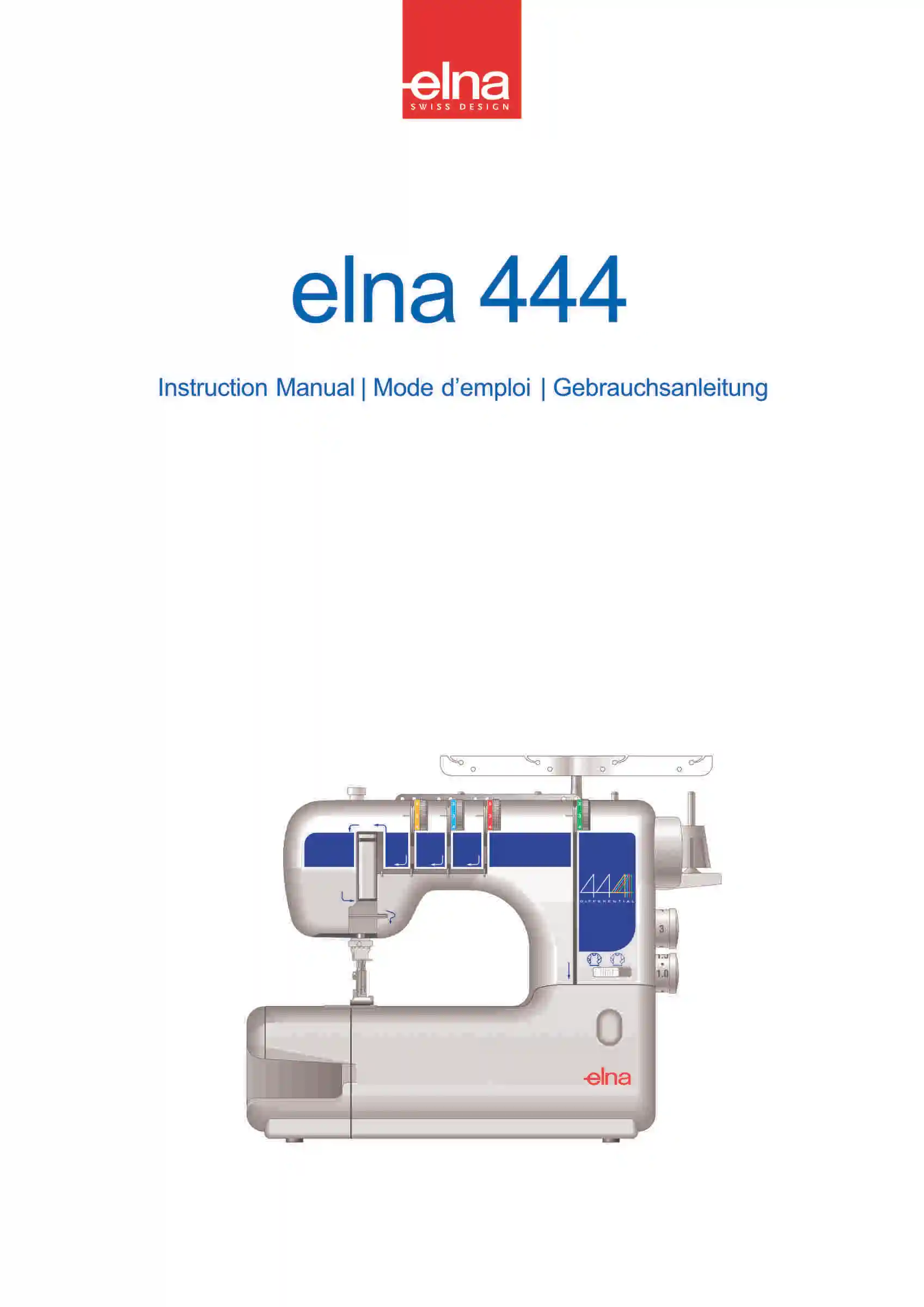 Bedienungsanleitung elna 444 (E/FR/D)
